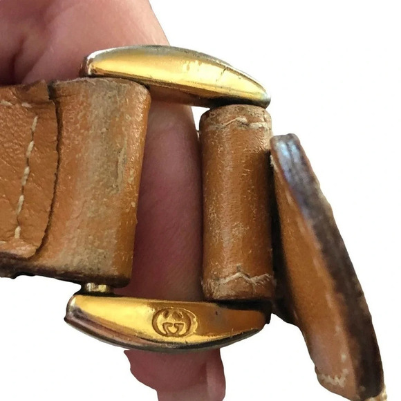 Vintage 90s Gucci GG Brown Leather Shoulder Bag 15" X 9" Crossbody Guccissima - Picture 10 of 16